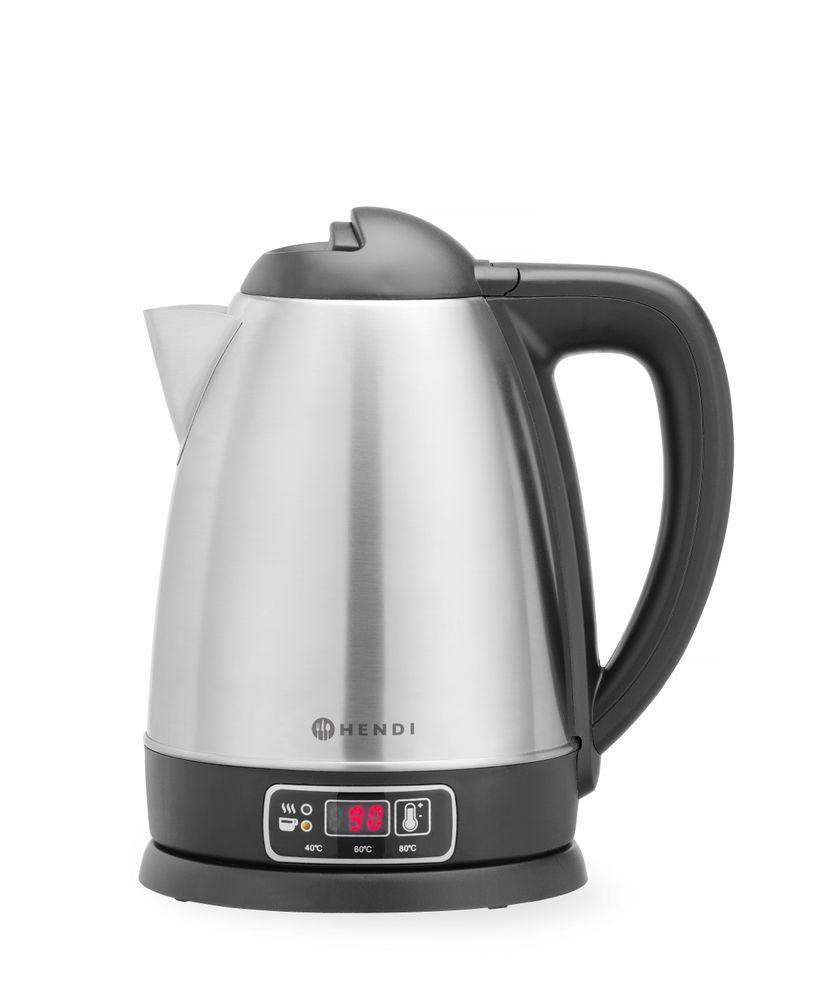 Bouilloire électrique sans fil avec réglage de la température, HENDI, 1,8L, 230V/1800W, 225x168x(H)288mm
