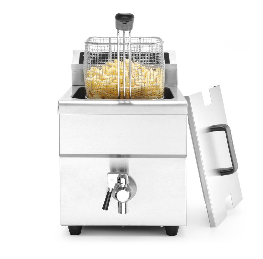 Friteuse à induction avec robinet de vidange - 8 l, HENDI, 8L, Gris, 230V/3500W, 290x485x(H)405mm