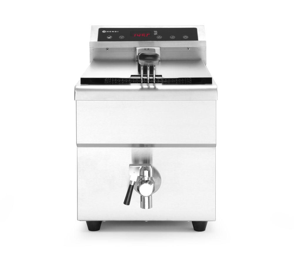 Friteuse à induction avec robinet de vidange - 8 l, HENDI, 8L, Gris, 230V/3500W, 290x485x(H)405mm