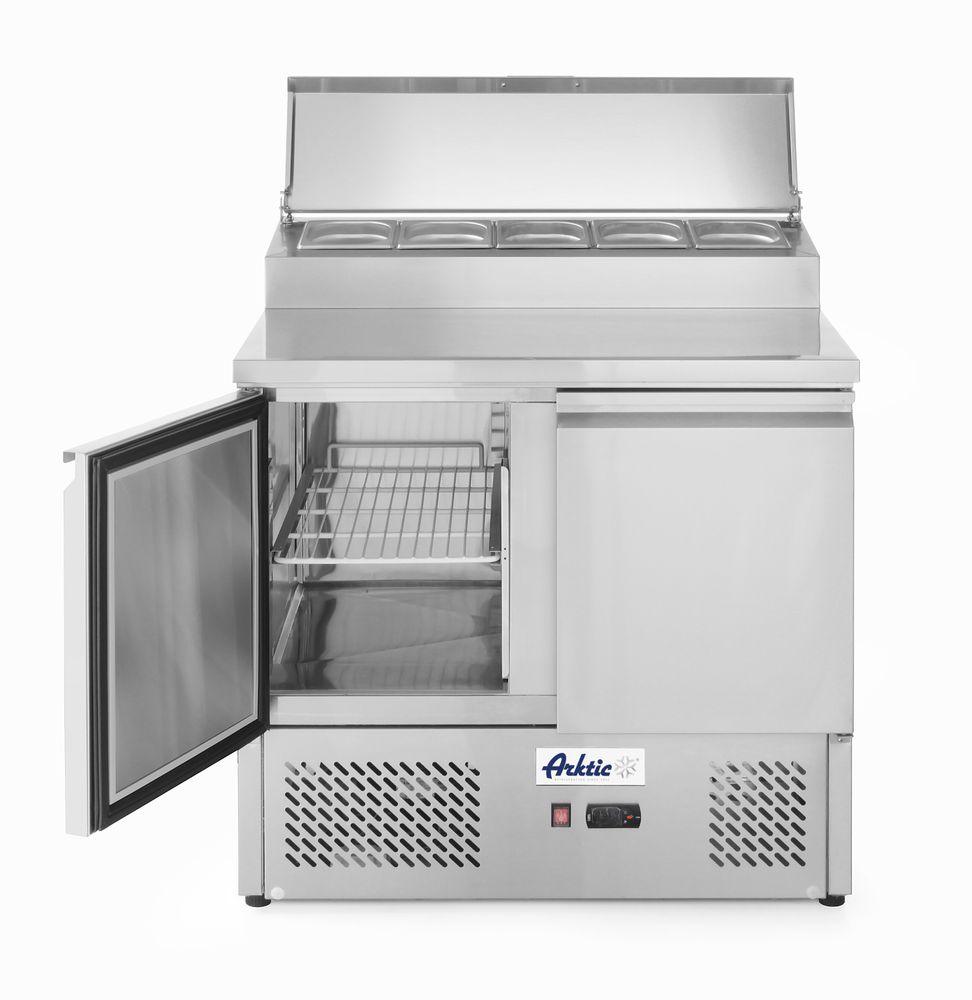 Saladette 2 portes avec vitrine réfrigérée GN surélevée 300L, Arktic, 230V/310W, 900x700x(H)1055mm