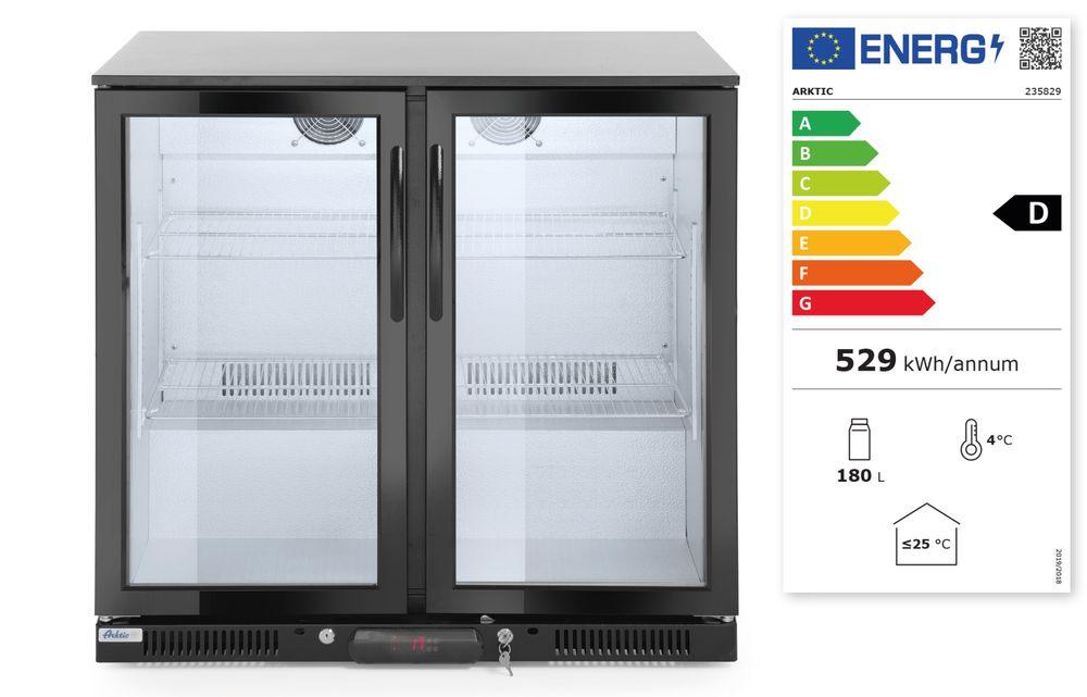 Arrière de bar réfrigèré double portes 200L, Arktic, 220-240V/160W, 900x500x(H)900mm