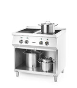 Cuisinière à induction avec 4 foyers, HENDI, 400V/17000W, 800x700x(H)870mm