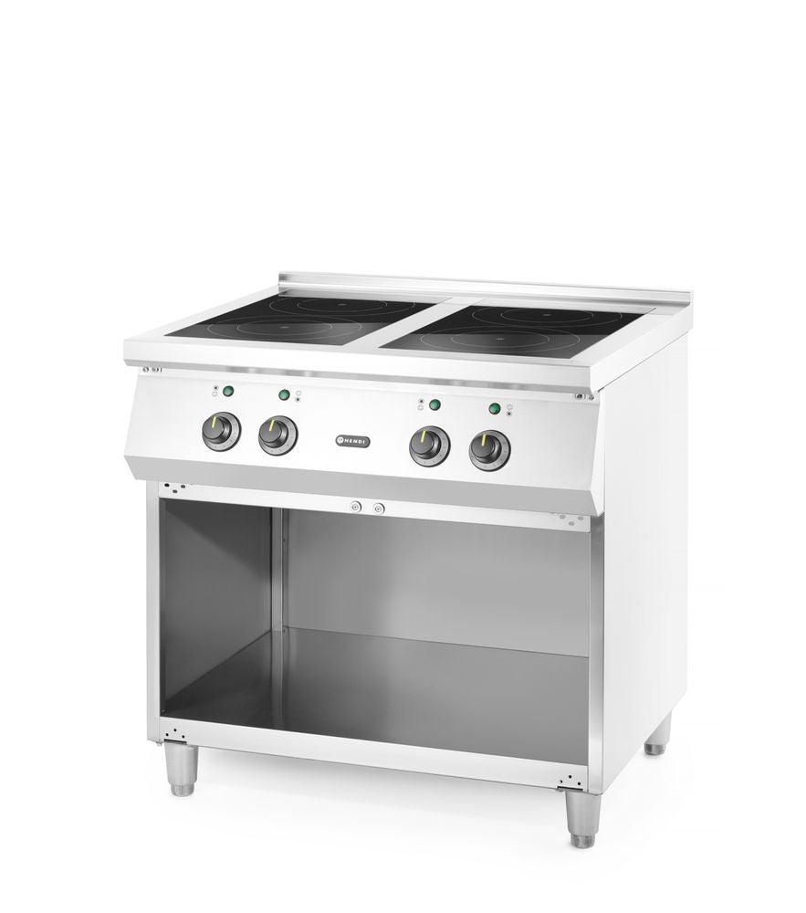 Cuisinière à induction avec 4 foyers, HENDI, 400V/17000W, 800x700x(H)870mm