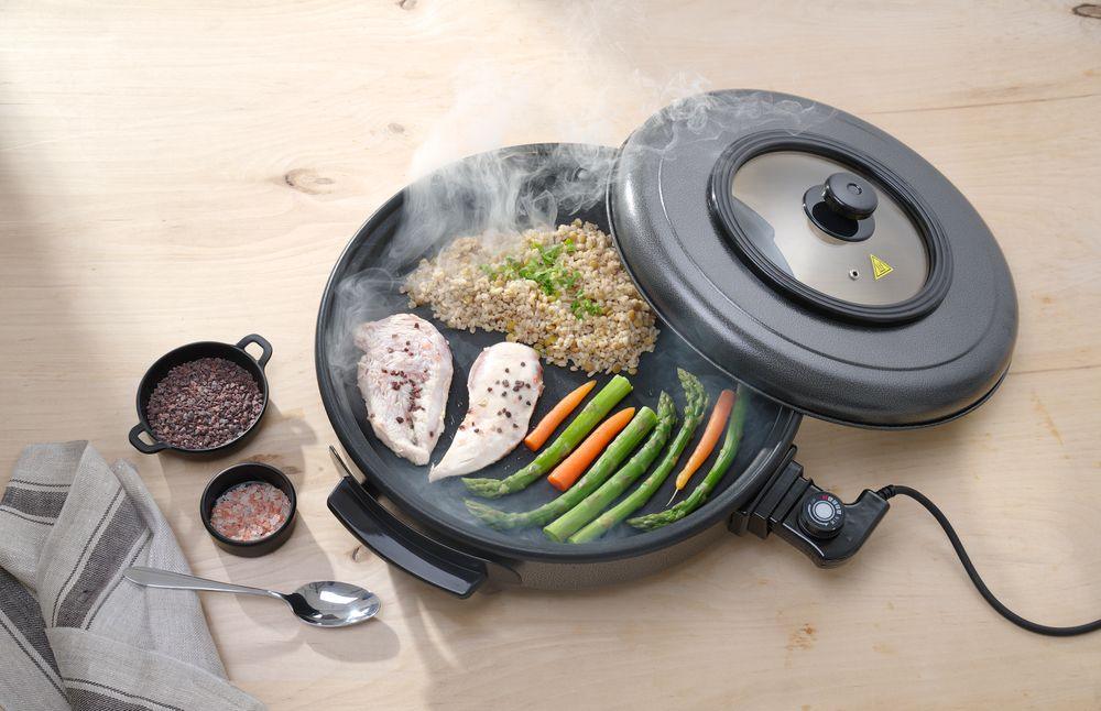 Fait-tout électrique, HENDI, casserole intérieure 400x50mm, 230V/1400W, ø400x(H)190mm