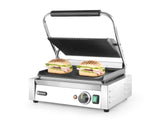 Grill de contact "Panini", HENDI, dessus et dessous rainurés, 230V/2200W, 430x370x(H)210mm