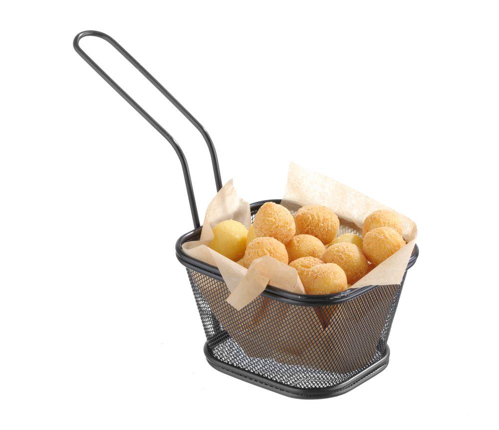 Paniers à frites miniatures empilables noir, HENDI, 130x115x(H)80mm