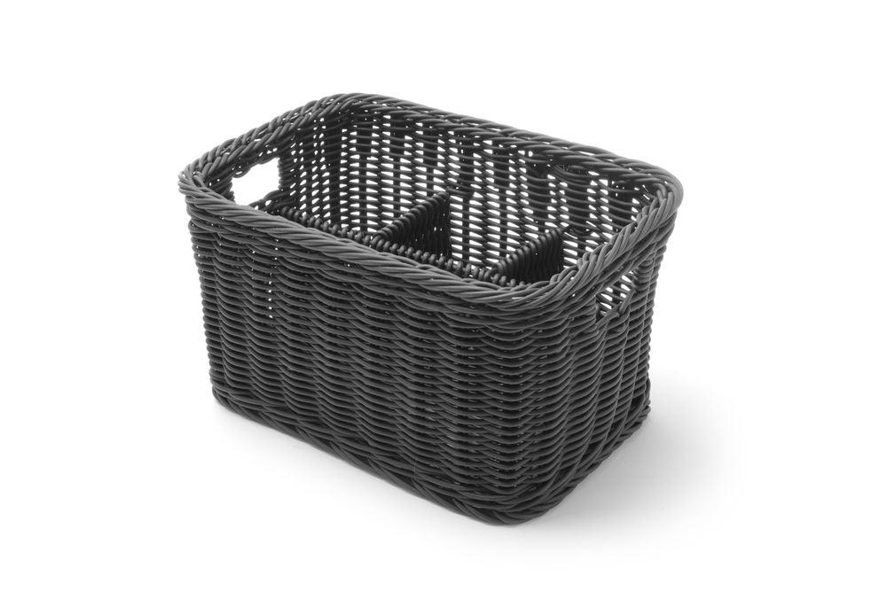Corbeille à couvert, HENDI, Noir, 260x180x(H)150mm
