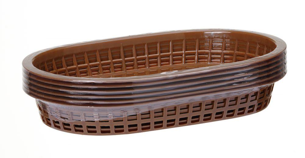 Paniers de service style fast-food, HENDI, Brun, 6 u., 275x175x(H)38mm