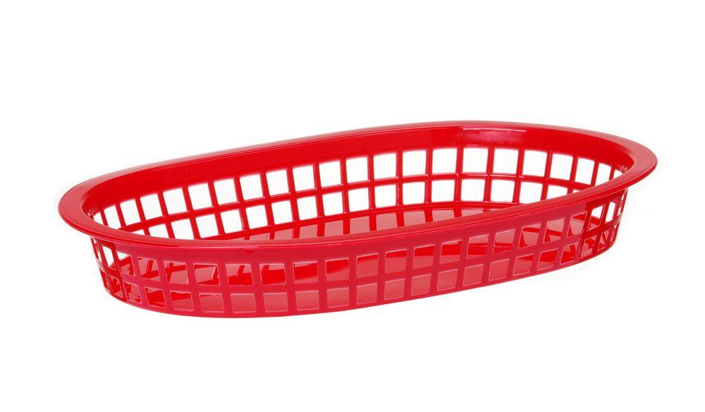 Paniers de service style fast-food, HENDI, Rouge, 6 u., 275x175x(H)38mm