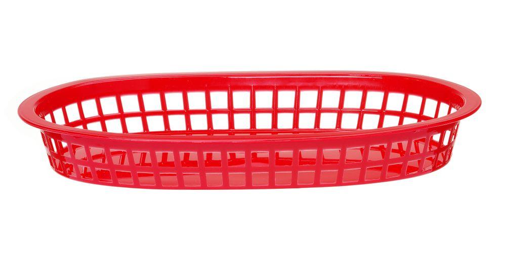 Paniers de service style fast-food, HENDI, Rouge, 6 u., 275x175x(H)38mm