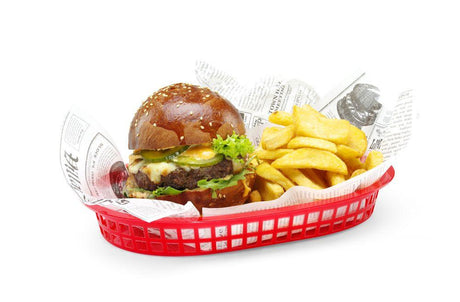 Paniers de service style fast-food, HENDI, Rouge, 6 u., 275x175x(H)38mm