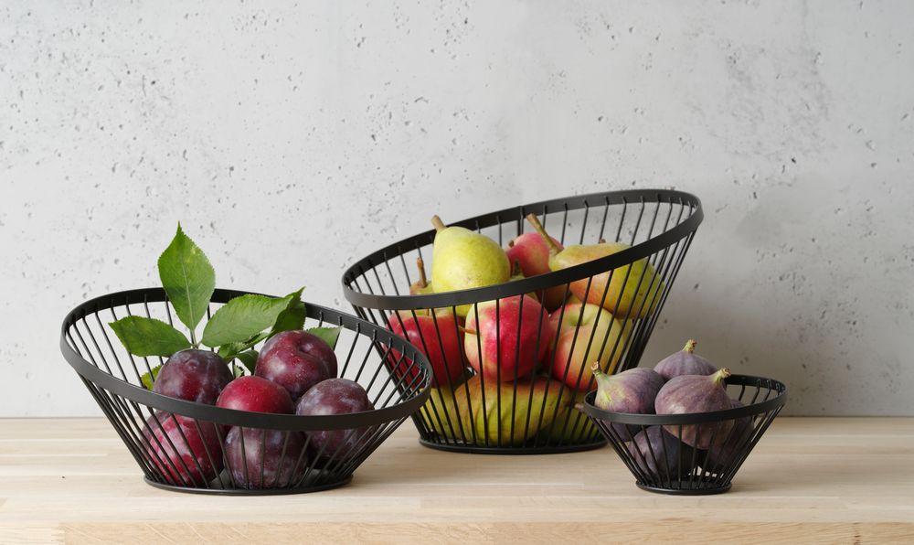 Panier à fruits oblique noir, HENDI, ø150x(H)80mm
