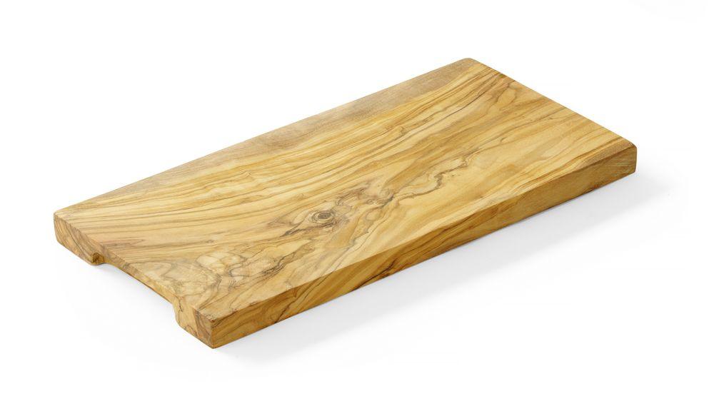 Planche à découper rectangulaire en bois d'olivier, HENDI, 350x150x(H)18mm