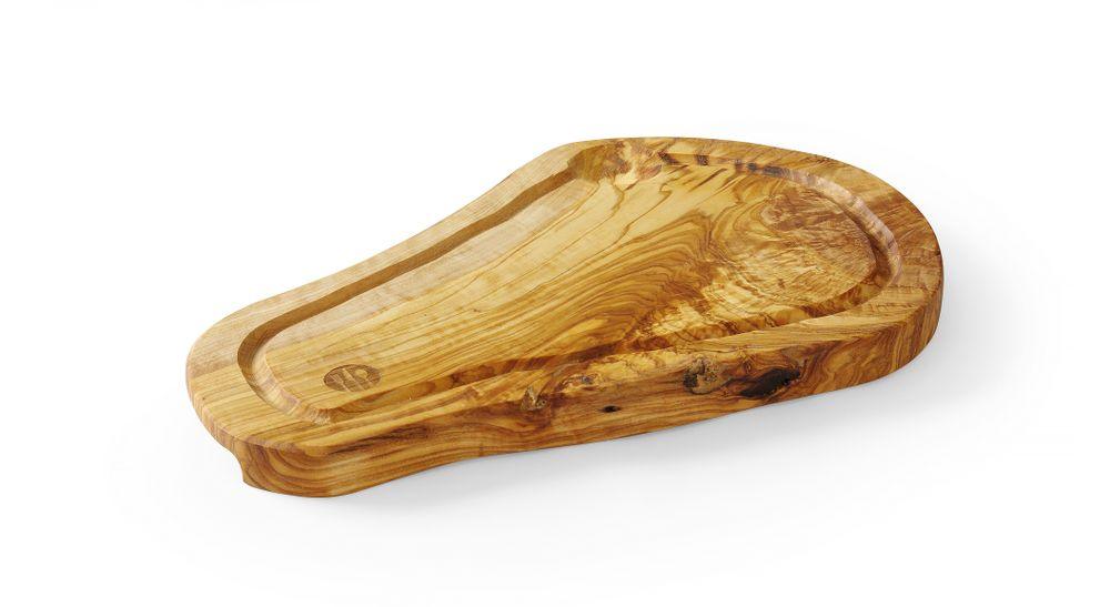 Planche à découper avec rigole en bois d'olivier, HENDI, 400x250x(H)18mm