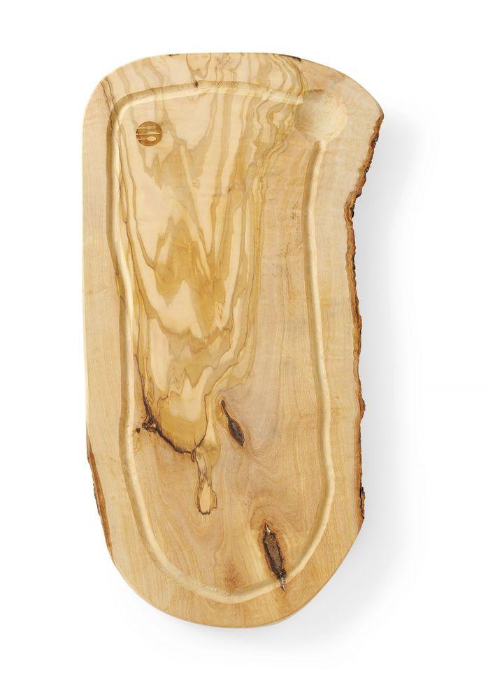 Planche à découper avec rigole en bois d'olivier, HENDI, 400x250x(H)18mm