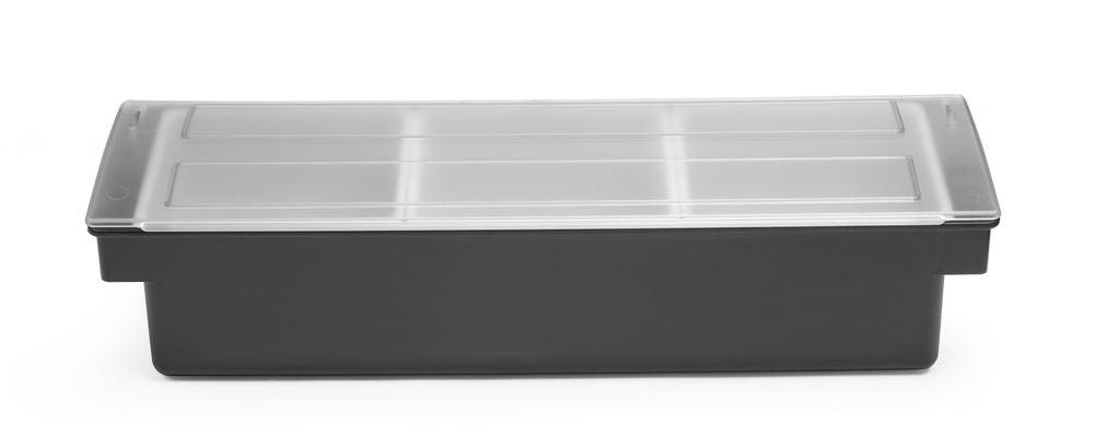 Boîte à ingrédients - 3 bacs, Bar up, Noir, 480x150x(H)100mm