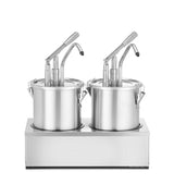 Set : 2 distributeurs de sauce en acier inoxydable avec pompe, HENDI, 9L, 400x200x(H)440mm