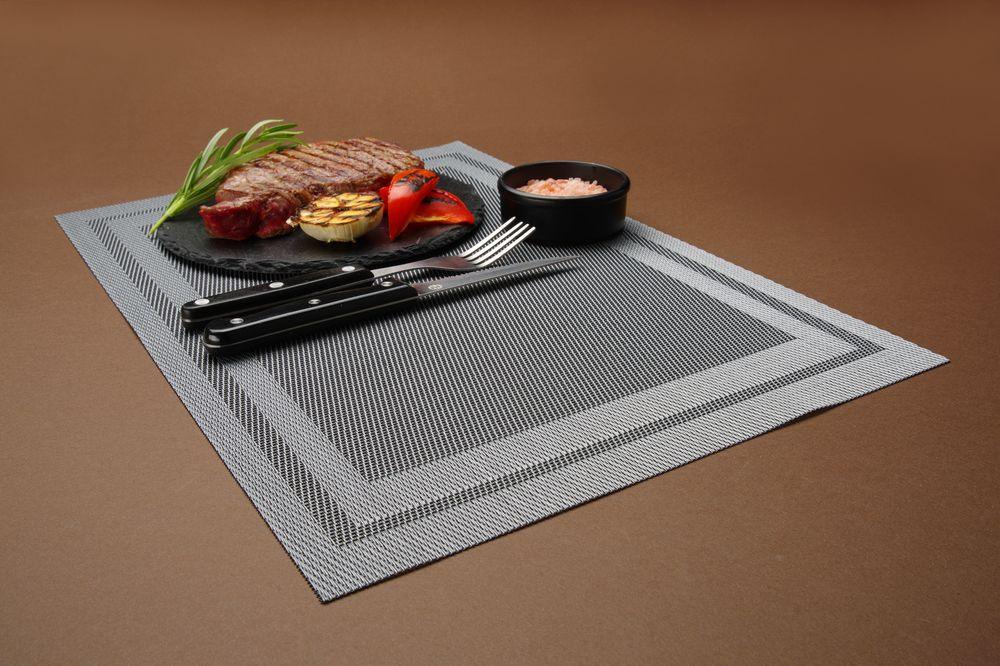 Set de table, cadre - set, HENDI, Graphite, 6 u., 450x300mm