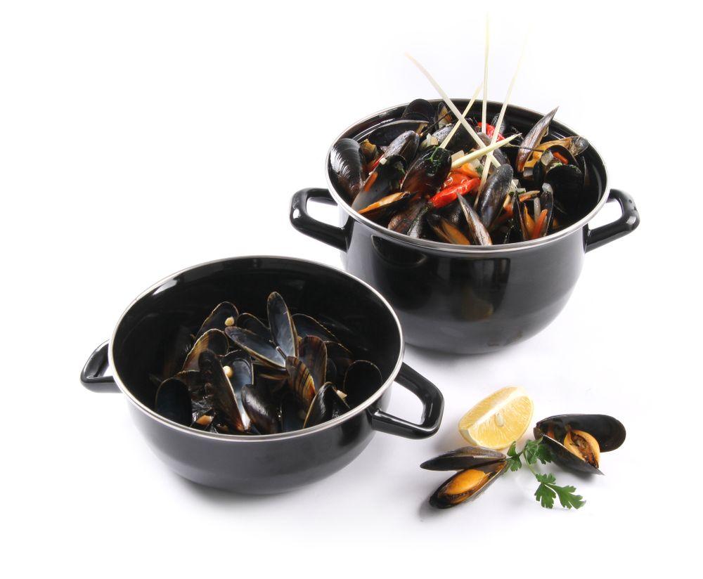 Cocotte à moules émaillée - avec couvercle, HENDI, 2,5L, ø200x(H)180mm