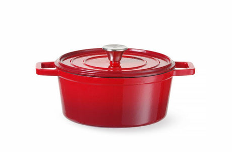 Cocotte en fonte émaillée, HENDI, 0,27L, Rouge, 130x100x(H)48mm