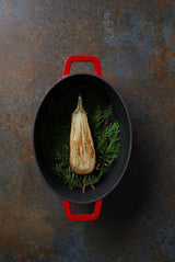 Cocotte en fonte émaillée, HENDI, 4,4L, Rouge, 365x290x(H)115mm