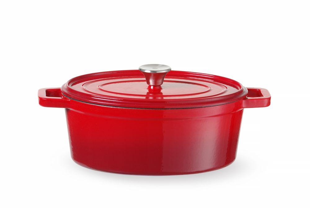 Cocotte en fonte émaillée, HENDI, 0,27L, Rouge, 130x100x(H)48mm