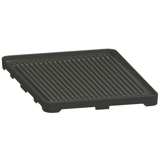 plaque grillades rainurée pour 2 brûleurs