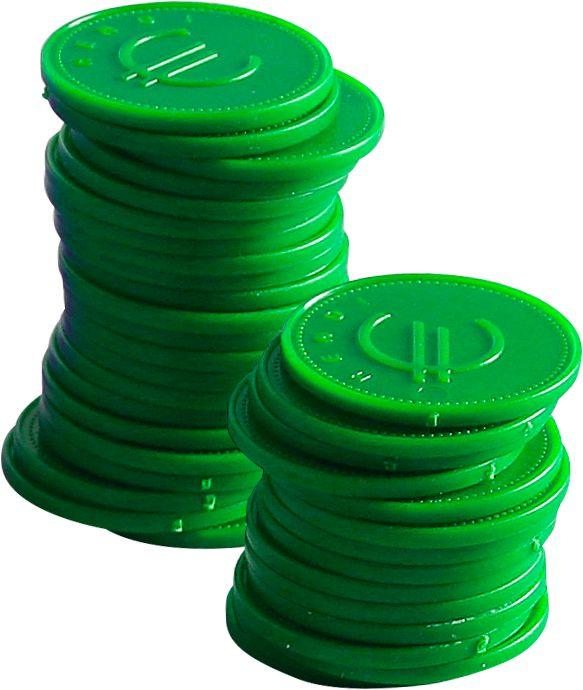 Jetons - 100 pièces, Bar up, Jaune, 100 u., ø25mm