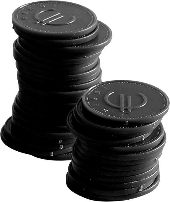 Jetons - 100 pièces, Bar up, Jaune, 100 u., ø25mm