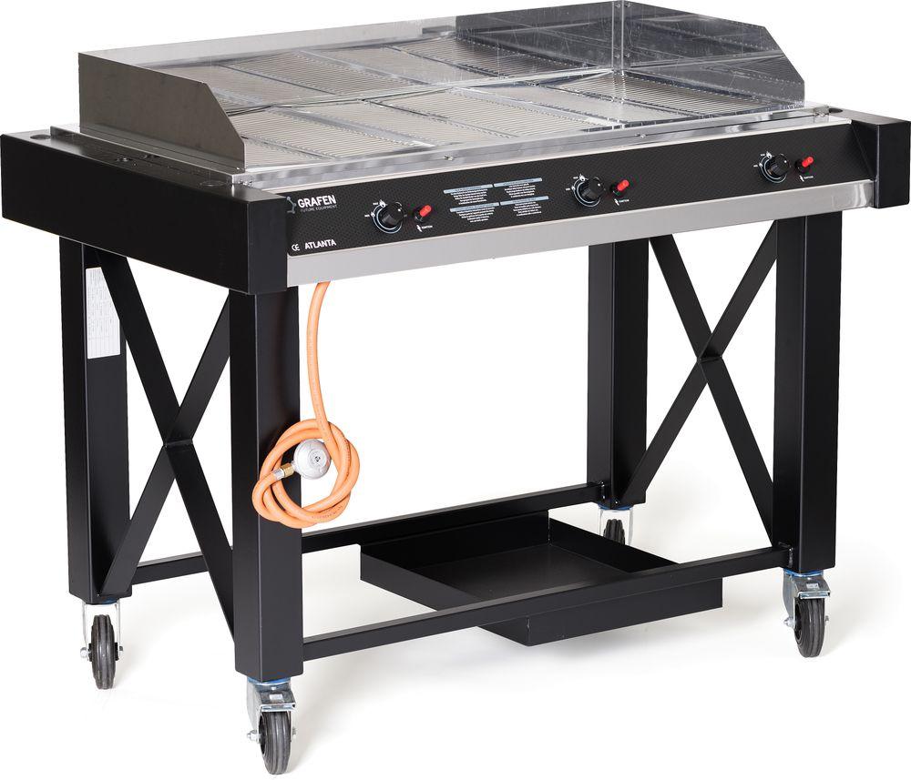 Barbecue à gaz Atlanta, HENDI, Noir, 13kW, 1285x770x(H)917mm