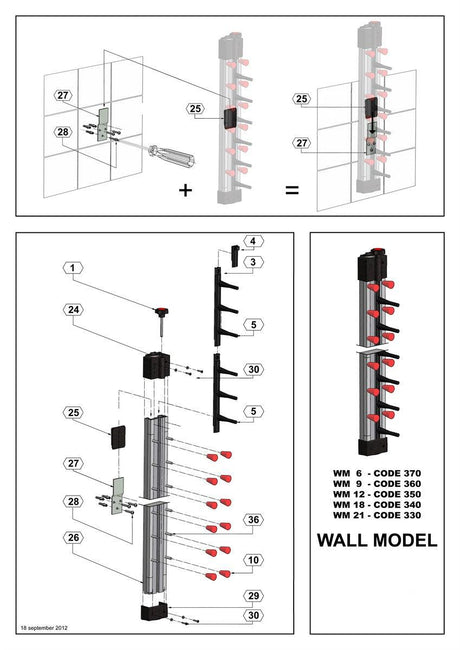 Porte-assiettes mural élégant pour 9 assiettes dressées. - FRANCE CHR