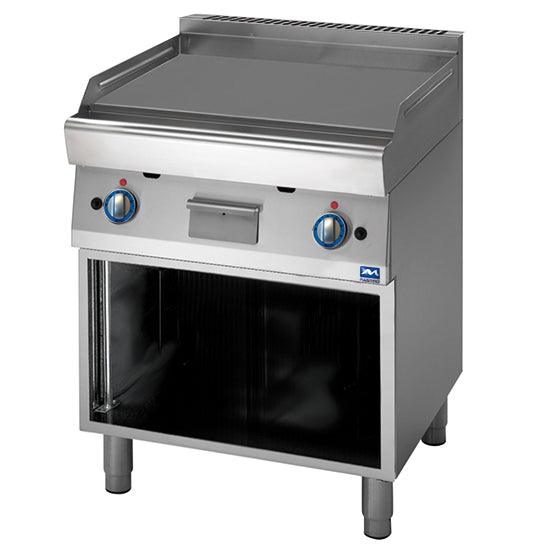 Plaque grillades à gaz sur soubassement ouvert, plaque lisse - 700 mm