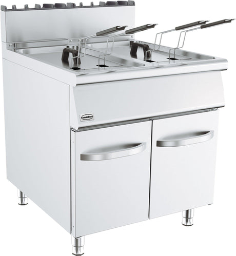 Friteuse à Gaz Double Cuve 900 - Professionnelle 2x19L avec 4 Paniers - FRANCE CHR