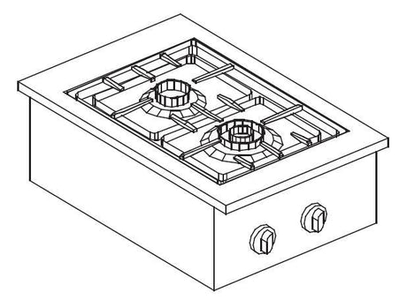 Cuisinière à Gaz Pro 2 Brûleurs - FRANCE CHR