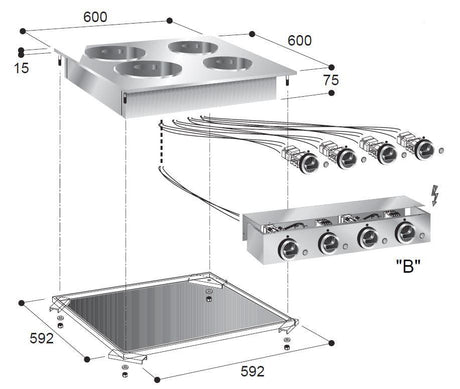 Cuisinière électrique 4 plaques polyvalente et fiable. - FRANCE CHR