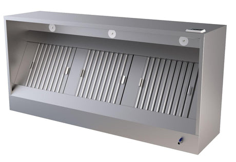 Hotte murale en acier inoxydable 430 - Modèle de boîte complet 2400. - FRANCE CHR
