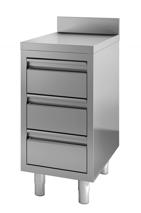 Table de Travail CombiSteel avec Tiroirs et Dosseret 600 - FRANCE CHR