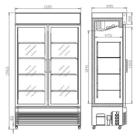 Réfrigérateur Élégant à Portes Coulissantes en Verre - FRANCE CHR