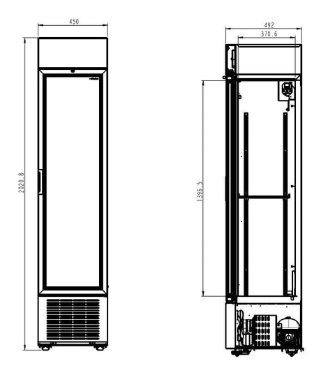 Réfrigérateur Noir Élégant 232L - FRANCE CHR