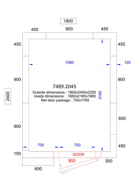 Chambre Froide CombiSteel Pro Line - 1800x2400x2200 - 120mm - FRANCE CHR