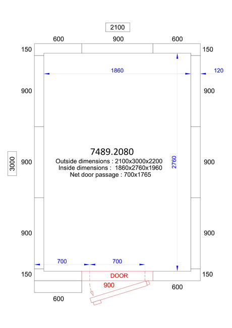 Chambre Froide CombiSteelPro 2100x3000x2200 - 120 mm - FRANCE CHR