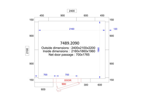 Chambre Froide CombiSteelPro 2400x2100x2200 - 120 mm - FRANCE CHR