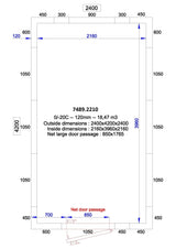 Chambre Froide Polyvalente 2400x4200x2400 - Isolation 120mm. - FRANCE CHR