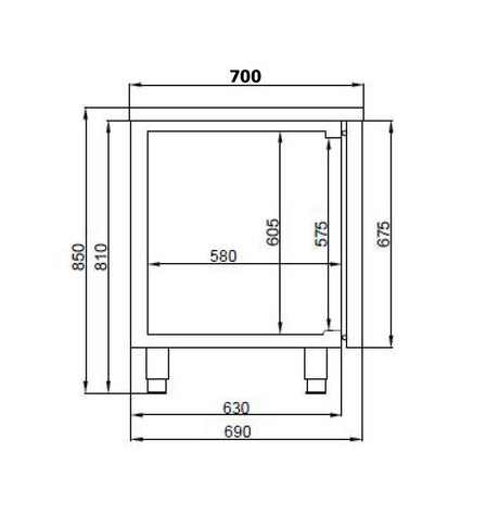 Table Réfrigérée ProLine 4 Portes en Acier Inoxydable - FRANCE CHR