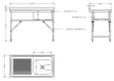 Étagère pliante pour évier 1200 1R - Maximisez votre espace de rangement en cuisine. - FRANCE CHR