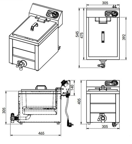 Friteuse Électrique 1x8L: La Solution Parfaite pour des Frites Croustillantes! - FRANCE CHR