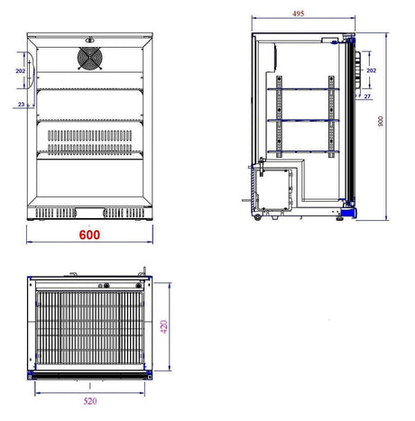 Armoire Réfrigérée Noire 1 Porte - FRANCE CHR