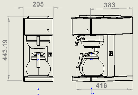 Machine à café en acier inoxydable avec carafe en verre 1.8L - FRANCE CHR