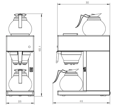 Machine à Café CombiSteel avec 2 Carafes en Verre 1.8L - FRANCE CHR