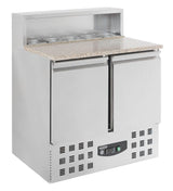 Table de préparation pour pizza à deux portes en acier inoxydable. - FRANCE CHR